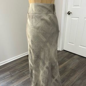 Burberry London Iconic Pattern Maxi Skirt Size 12 Euro 44 Silk/Cotton
